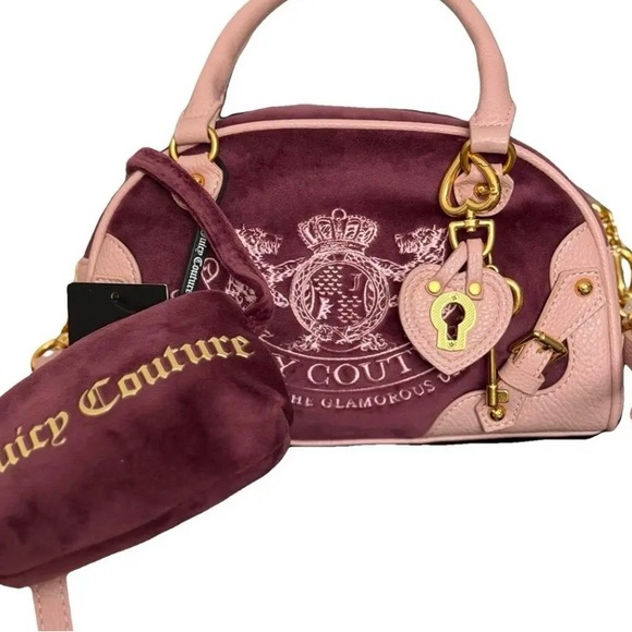 Juicy Couture Handbags - BEAUTIFUL UK EXCLUSIVE JUICY COUTURE BORDEAUX AND PINK TWIG SCOTTIE BOWLER BAG